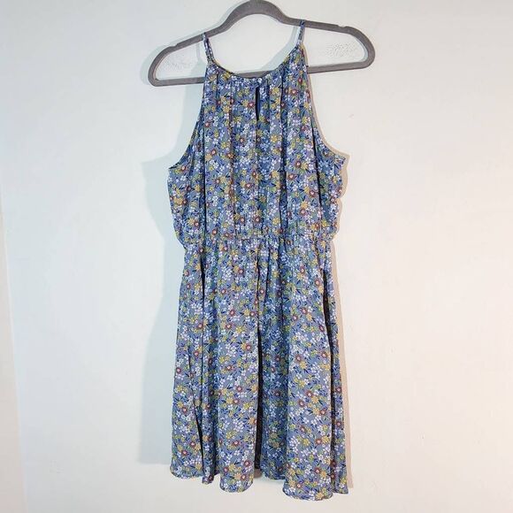 Francesca's Miami Blue Floral Mini Dress NWT Size Medium Wedding Guest Dress - Picture 5 of 11